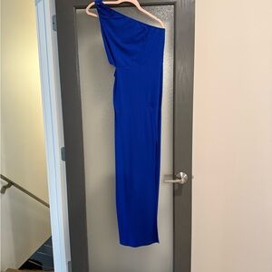 Chic One-Shoulder Blue Dress